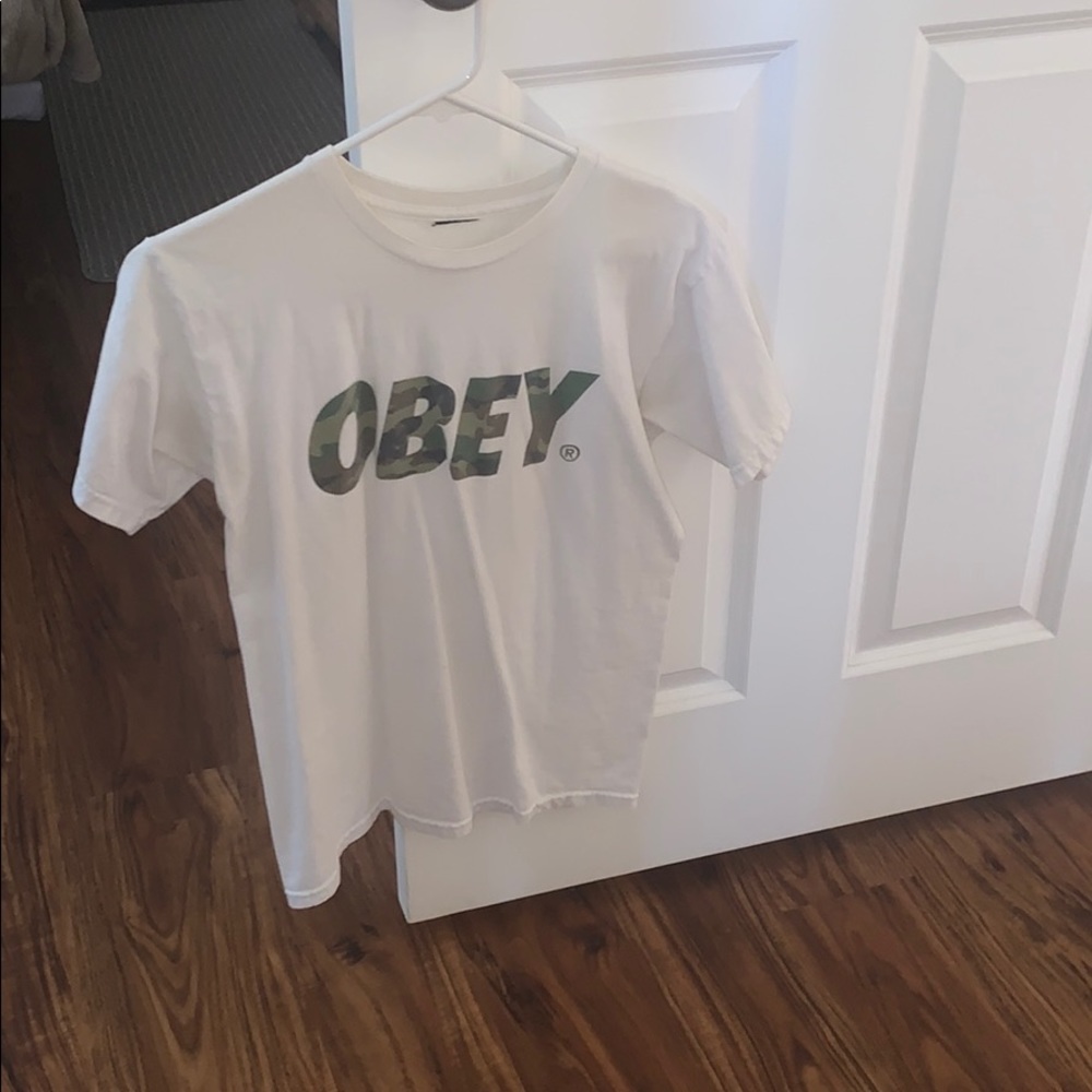 white shirt w camp obey